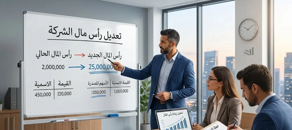 تعديل رأس مال الشركة