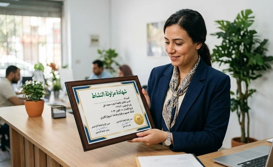 شهادة مزاولة النشاط