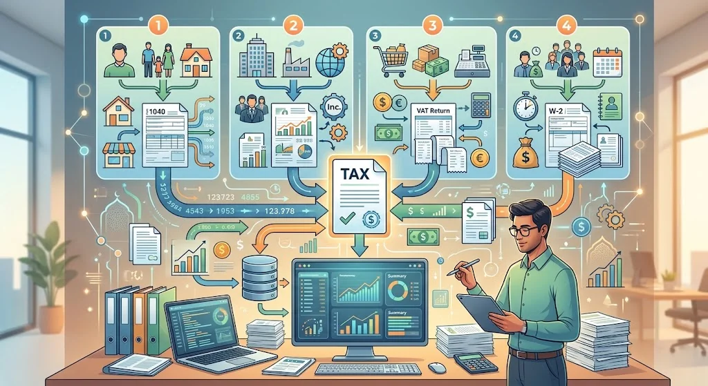 أنواع الاقرارات الضريبية