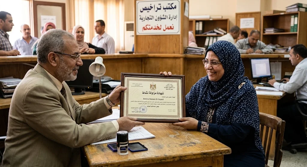 استخراج شهادة مزاولة نشاط