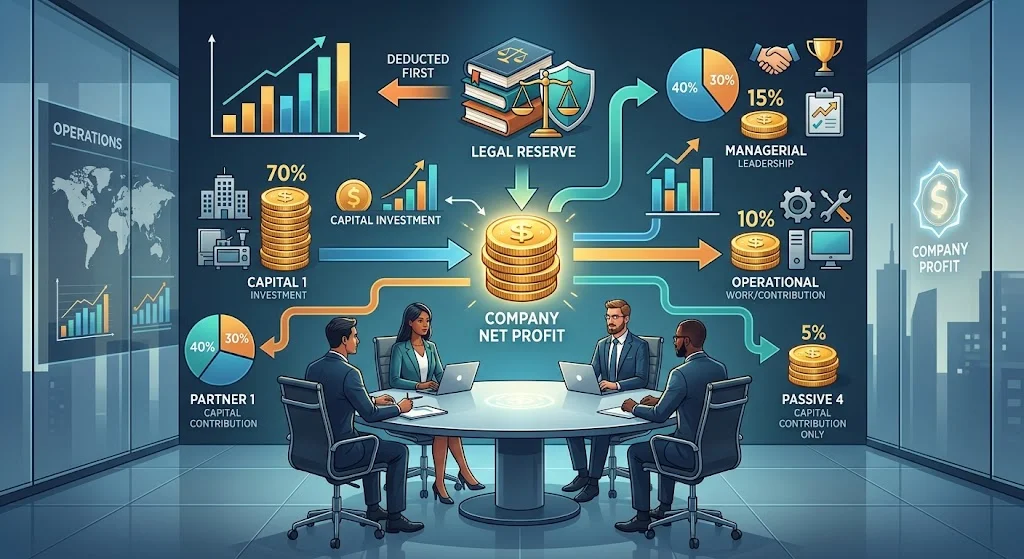 قواعد توزيع الأرباح على الشركاء في الشركات